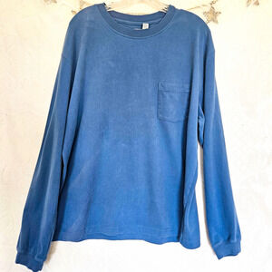 Consensus Sportswear XLarge Mens Blue Solid Crew Neck Long Sleeve Pocket T-Shirt